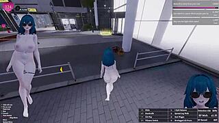 Manaka the femboy flasher struts downtown on her secret uncensored exhibitionism mission in 3d hentai