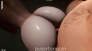that ugly girl with big tits gets her tight oiled pussy roughly fucked by monster cock