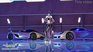 MMD EXID Pink Hot Dance Features Ahri Seraphine Akali K/DA League Legends Hentai Vibes