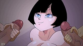 what if videl took on two guys at once ending in a messy facial blast