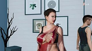 Desi Indian Stepmom Shares Bedroom Moments with Stepson's Friend