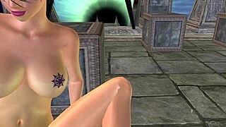 imagine this cute tattooed beauty shoving a bottle deep while masturbating alone in the ancient temple 3d animation