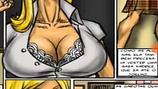 She rides monster black cock in classroom hentai synced to music