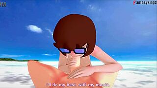 Velma Hardcore Beach Sex for Scooby Doo by Fantasyking3