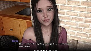 Jamie, ready to swallow first massive white cock load?