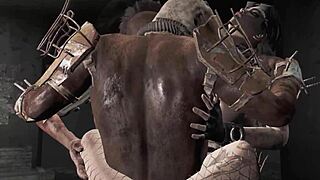 four filthy raiders gangbang tattooed hentai babe with anal double penetration and big tits