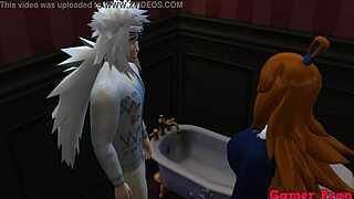 after training i sneak to bathroom and seduce mizukage milf fucking her hard till i cum in her mouth naruto hentai