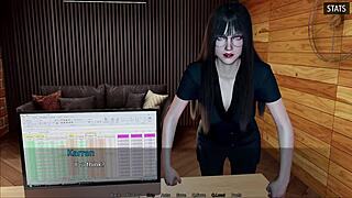 Blonde bbw piles on pounds craving white cock pounding in gain trials game hentai scene