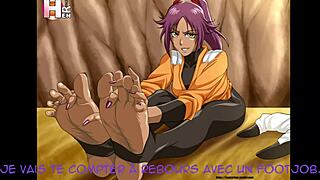 hints of yoruichi's commanding bleach femdom joi whispering french temptations softly