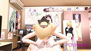 Princess rosalina rides missionary cowgirl in super mario hentai parody