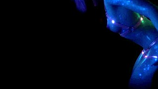 Blue succubus demon grinds and rides monster cock lap dance