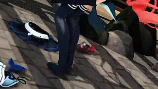 her hips sway seductively as kawakaze strips in erotic mmd dance