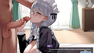 Wife's maid roleplay tempts master in cosplay game