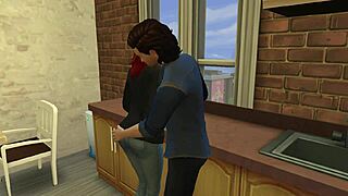 sims 4 redhead couple kitchen fuck anal creampie pussy lick fingering... hot mess