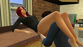 sims 4 redhead couple kitchen fuck anal creampie pussy lick fingering... hot mess