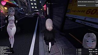 uh she grabs that dildo in fitting room masturbating squirting for old man watching hentai game