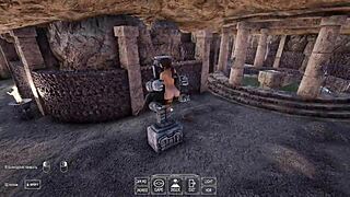 lara's tight ass stretches huge around giant robot cock in hentai animation creampie squirt