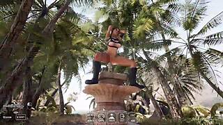 lara croft starts sperm ritual fucking her pussy full of cum right away in 3d game animation ughh