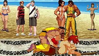 Hentai Mugen Sean Drills Beach Pussy Cowgirl Creampie Fight