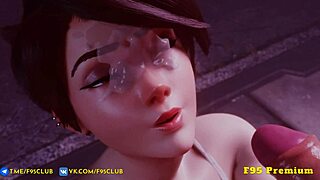 tracer's sneaky overwatch blowjob tease