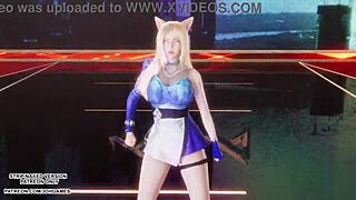 akali and ahri shake their asses in uncensored kda kpop dance hentai