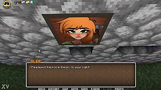 Alex delivers gloryhole blowjob in horny minecraft animation
