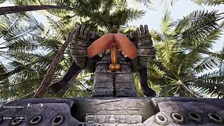 lara croft begs ancient statue for deep semen creampie fill