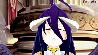 albedo's succubus tits tease overlord hardcore pounding