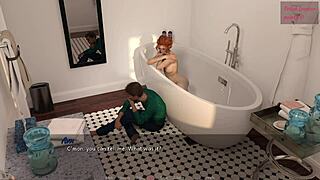 Hot redhead giantess teen squirts bukkake on monster cock in fetish pool bathtub orgy!