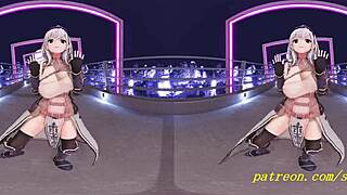 Noel sways seductively in VR180 MMD 3D Hololive dance temptation