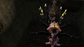 Citor3 VR futa game: latex shemale mistresses double penetrate guy missionary with monster cocks