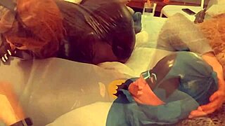 granny catwoman in fishnets SUCKS batman's huge cock hard