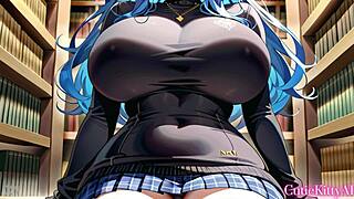 Busty Curvy Chubby BBW Fucked Hard in College Library Anime AI Hentai Big Tits Public Sex Creampie
