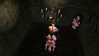 Citor3 VR futa game: latex shemale mistresses double penetrate guy missionary with monster cocks