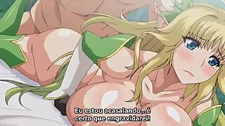 hentai legend elf's pussy and tits ravaged in epic fantasy fuckfest