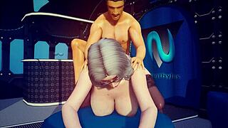 Anna Kim Granny Tranny Sucks Huge Cock With Big Tits Cumshot Pt 1