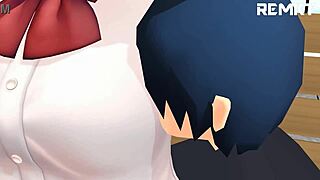 After school the giantess confesses her huge fetish secrets in MMD