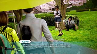 waifu academy part 54 has that horny milf teacher slut slapping big tits outdoors 😍🔥💦