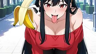 Yor Forger flashes feet licks wildly as pregnant exhibitionist waifu 😈👅💦