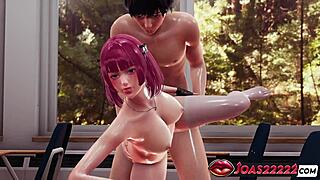 Nino's tight pussy in stockings thighjob doggystyle creampie