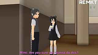 Giantess Luna masturbates with food while huge mouse visitors watch MMD