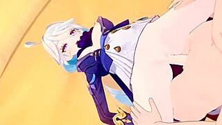 surprise furina gets anal creampie birthday gangbang with big tits bouncing in genshin hentai