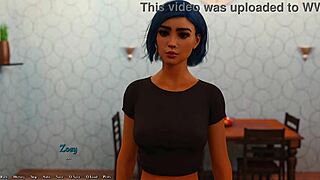 wanna feel this busty blue hair grunge girl's juicy handjob in her room?