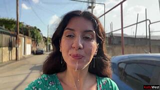 country slut's sticky public stroll