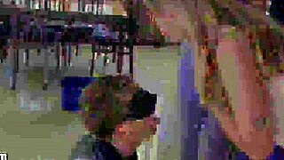 Girls Wipe Saliva on Guy's Tongue Rag and Fill Mouth Spittoon with Spit