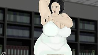 bbw office worker spreads fat legs dress upskirt tit tease