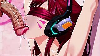 innocent d.va's adorable oral suck and anal in sexy overwatch outfit 😘💦
