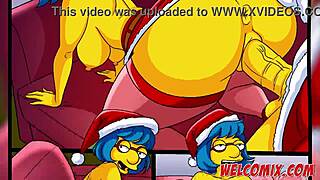 i couldn't believe santa claus showed up in lingerie as this simpsons milf with huge ass
