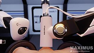 Ai machine milks throbbing cock in smooth animation with realistic sounds