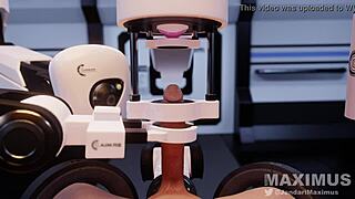 Ai machine milks throbbing cock in smooth animation with realistic sounds